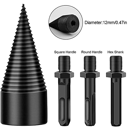 image for Loyalland 4PCS Wood Log Splitter Firewood Drill Bit 32mm, Removable Wo