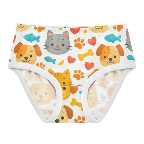 Girls Underwear Toddler 2t Cotton Little Girl Panties Fun Print Undies Kids Briefs Cute Cartoon Dog Cat Faces
