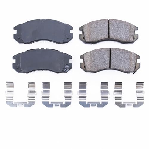 Image of PowerStop Front Brake Pads for Subaru Impreza 1993-96 | Subaru Legacy 1990-96 - Z17 Ceramic Brake Pads with Installation Hardware, 17-470