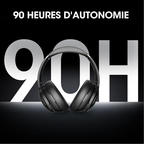 Casque Bluetooth sans Fil 90H Durée Lecture avec 3 Modes EQ Bluetooth 5.3, Casque Bluetooth,Cache-Oreilles protéines Souples,Casque sans Fil stéréo HiFi Microphone pour Voyage/Travail/Vie – Image 3