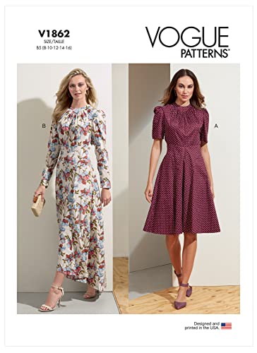 Vogue Patterns V1862B5 Misses Dress B5 (8-10-12-14-16), Mehrfarbig - Image 2
