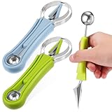 bouleuse pizza metro Cuillère à pastèque - l'ensemble d'outils à fruits comprend un outil de sculpture de fruits en acier inoxydable, une cuillère à pastèque et un outil de coupe, une cuillère à pastèque