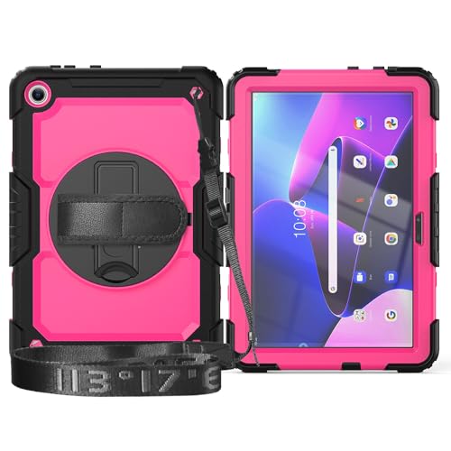 Funda giratoria Lenovo M10 HD evite roturas con protector pantalla y correa hombro ajustable