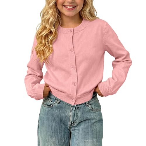 RKSTN Long Sleeve Cardigan Sweaters for Kids Warm Coats Fall Outfits Pink - image 7