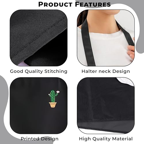 Image of Kraptick Kitchen Apron - Comfortable Cooking Waterproof Apron for Men and Women With Pocket and Side Coral Velvet for Wiping