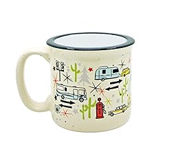 Ceramic Coffee Mug - 15 oz Retro Inspired Camping Mug