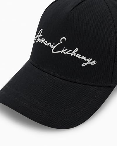 Armani Exchange Women's AX Silver Logo Leather Belt Black, 9US2