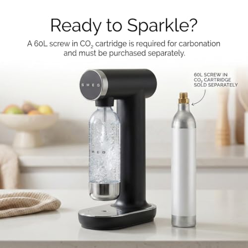 Image of SMEG SKC01 Sparkling Water Maker, Soda Maker with 1L Tritan Renew Bottle