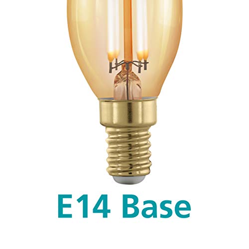 Eglo Dimmable E14 LED Edison lamp, golden vintage filament candle light bulb, retro lighting, 4 watt (equivalent to 28 watt) - Image 4
