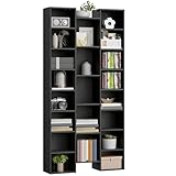 HOMCOM 21 Cube Tall Bookcase, Modern Cube Book Shelf with 10 Adjustable Shelves, Freestanding Multifunctional Storage Unit for Living Room, Home Office, Bedroom, 181 x 89.5W cm, Black