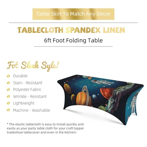 Nappe d'astronaute 1,8m en élasthanne extensible pour table rectangulaire