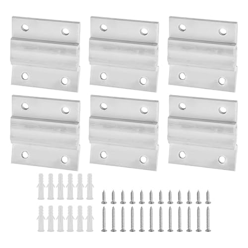 Image of Cleat Picture Hanger 6 Pcs Picture Hangers Z Clamps for Hanging Interlocking Photo Frame Hooks Aluminum for Pictures Hangers Hardware Accessories