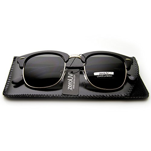 Image of zeroUV Half Frame Semi-Rimless Horn Rimmed Sunglasses