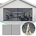 Garage Magnetic Screen Door Kit | 14.6x7ft Retractable Fiberglass Mesh, Heavy Duty Weighted Bottom, Tool-Free Installation | Patio, Workshop & Outdoor Use (Size: 176in * 84in)
