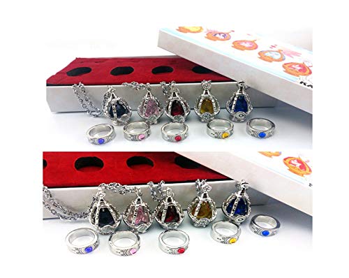 Anime Cosplay Puella Magi Madoka Magica Soul Core Gem 5 Necklace With 5 Tail Ring4