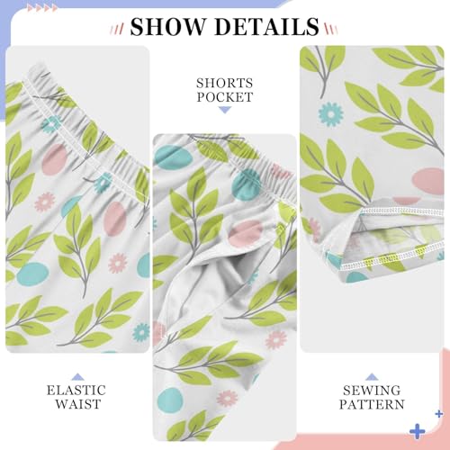 ZZXXB Flowers and Eggs Boys Long Pants Soft Trousers Elastic Waist Kids Lounge Bottoms with Pockets S-XL4