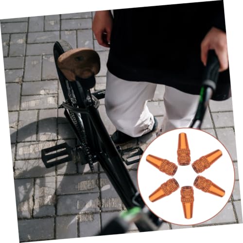 6 piezas de tapas de válvula para bicicleta de aleación de aluminio estilo francés naranja para cubiertas de válvula de neumáticos para bicicletas de carretera y montaña resistentes y fáciles de instalar con excelente sellado miniatura 7