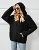 Gemulate Hooded Tops for women uk,Women's Long Sleeve Loose Jumpers Sweatshirt Casual Sweater Hoodie Black X-Large #1