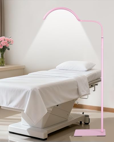 Image of Half Moon LED Floor Light - Professional Shadow-Free, Dimmable Lamp | for Lash Techs, Estheticians & Tattoo Artists | Eyelash Extensions, Nail Art, Home & Office (Pink)