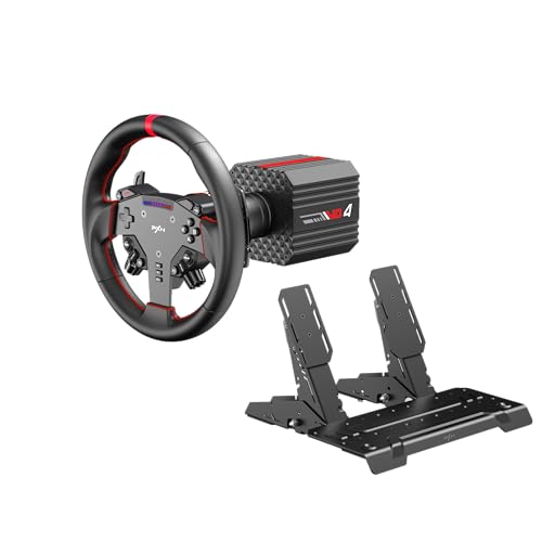PXN VD4 Bundle F 4NM Torque Sim Racing Direct Drive Racing Wheel Bundle with Force Feedback, Hall Effect Sensor Pedal, PC Steering Wheel with Pedals PXN VD4 Bundle F 4NM Torque Sim Racing Direct Drive Racing Wheel Bundle with Force Feedback, Hall Effect Sensor Pedal, PC Steering Wheel with Pedals