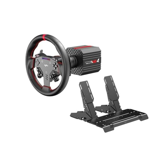 PXN VD4 Bunddle F 4NM Drehmoment Sim Racing Direkt Fahren Rennrad Lenkrad Bundle mit Force-Feedback, Hall Effekt Sensorpedal, PC Lenkrad mit Pedalen