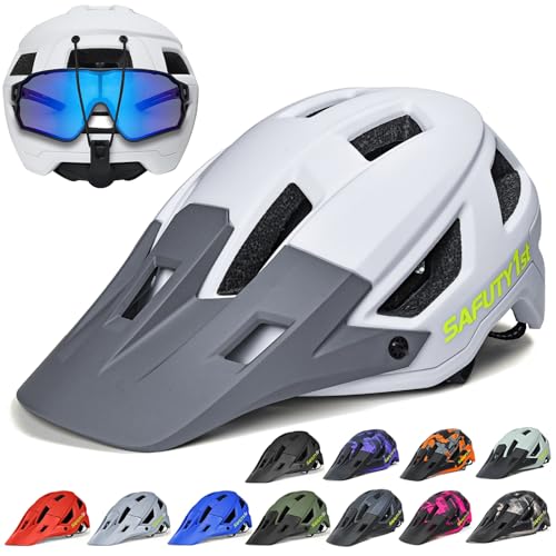 Safuty1st Mountain Bike Helmet for Adults & Youth Lightweight Impact-Resistant with Adjustable Dial & Removable Visor Unisex Helmet for Mountain Biking Bicycle Clcying