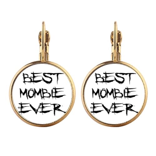 Boucles d'oreilles Mombie Ever pendantes dorées pour le quotidien des mamans