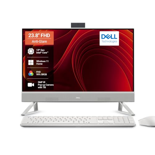 Image of Dell 24 AIO, 13th i5-1334U, 8GB RAM DDR5 512GB SSD,Intel Graphics, 23.8 inch FHD AG,IPS, 99% SRGB|Win 11+MSO'24+O365, Molded Speaker Grill|Intel WiFi 6e, 5MP Pop-Up IR Camera