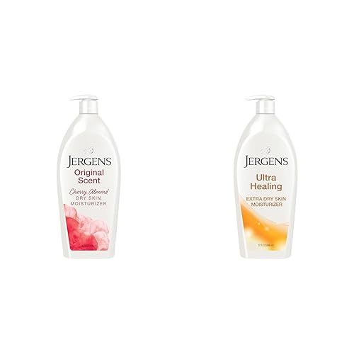 Jergens Loción original para piel seca, hidratante corporal y de manos para una hidratación duradera de la piel y hidratante ultra curativo para