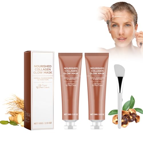 Mascarilla Peel Off Facial, 2 Pcs Maschera Peel Off Al Collagene, Con 2 Cepillo Para Mascarilla Facial, Mascarilla Facial Reafirmante Peel Off, Collagen Wrapping Mask Hidrata La Piel