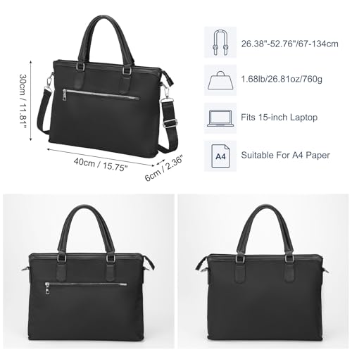 uxcell Laptop Briefcase Bag Oxford Removable Adjustable Shoulder Strap for Business Travel2