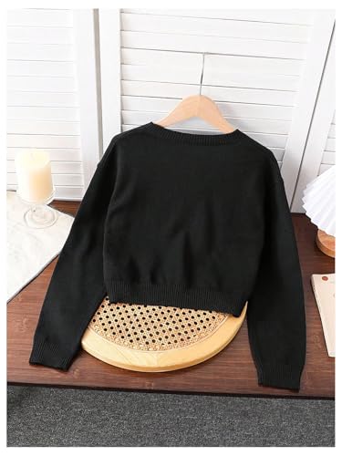 WDIRARA Girl's Floral Print V Neck Cardigan Button Front Long Sleeve Sweater Knit Top2