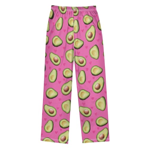 Avocados Heart Pink Boys Pants Girl Sleep Pants Long Trousers Elastic Waist Lounge Bottoms S2