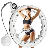 【スピードファット燃焼】フラフープダイエット用 スマートフラフープ 運動器具 フラフープ組み立て式 ダイエット器具 サイズ調整可 直径約65~110CM 日本語取扱説明書付属(ホワイト)