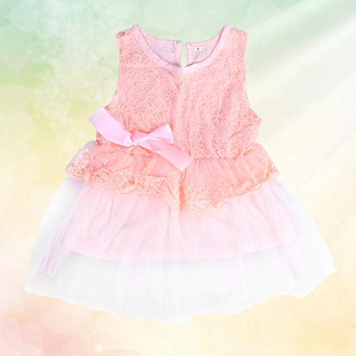 Vestido de tule sem mangas para bebês meninas tamanho 4 (rosa), rosa, L