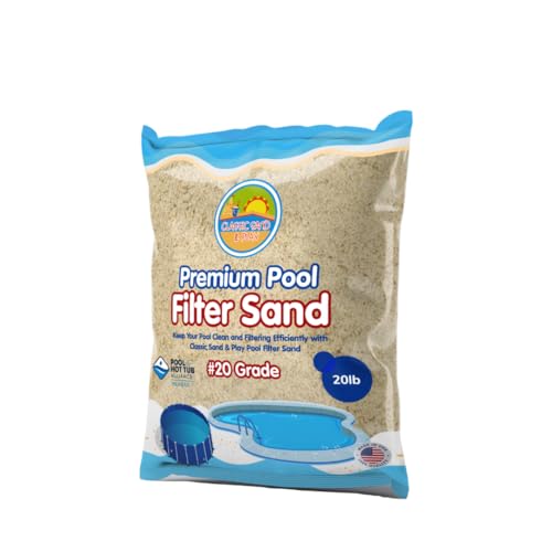 CLASSIC SAND & PLAY Swimming Pool Filter Sand for Above & Inground Pools, 20 lbs, Supports...