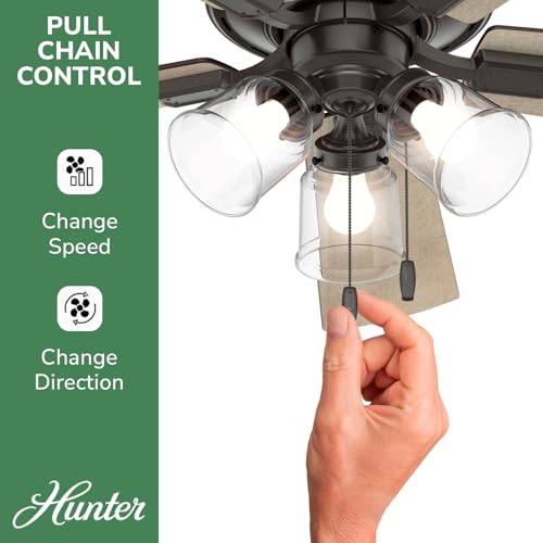 Image of Hunter Crestfield, Indoor, Ceiling Fan, Quiet, 52 inch, Noble Bronze