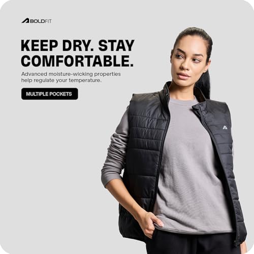 Image of Boldfit Sleeveless Jacket For Women Puffer Jacket For Women Winter Wear Winter Jacket High Neck Jackets For Women Insulated Winter Jacket For Women Monsoon Winter Wear For Women Jacket