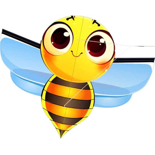 HENGDA KITE Bee Kite for Kids and Adults Cute Design High Definition Printing Easy to Carry and Assemble Kite for Beginners Suitable for Outdoor Activities 39x140 inches
