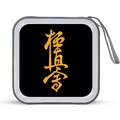 空手 極真会 メディアケース 40枚収納 BD/DVD/CDケース ディスクケース セミハード CD&DVDファイルケース ディスク収納ケース CDボックス ファスナー付 Blu-ray対応 大容量 両面収納 かわいい 持ち運び便利 取り出し易い 可愛い