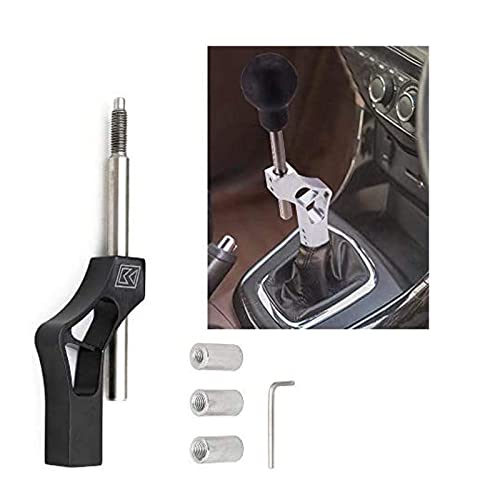 SKUNTUGUANG Estensione per leva del cambio, asta regolabile, per auto,Asta di prolunga in lega di alluminio regolabile in altezza con pomello del cambio manuale (nero)