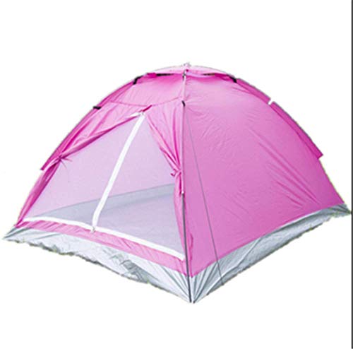 Tente de camping rose Couplecamp ventilée idéale pour les weekends en amoureux à la plage