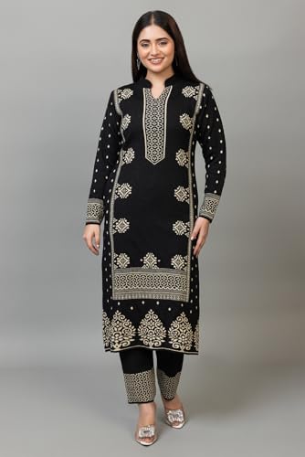 Image of ColorChakra Woolen Kurta Palazzo Set for Womens Winter wear Wool Kurti Sizes M to 4XL