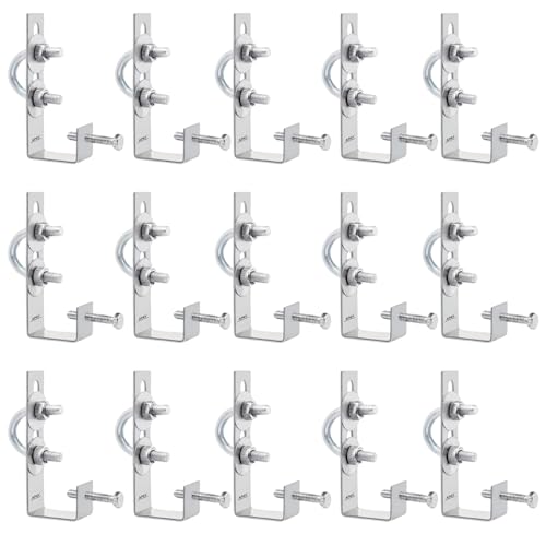 Image of Solar Panel Cleaning Hanger Clamp 1 /2 Inch, Galvanized Material, Easy Installation, Fits All Solar Panel Frames, Durable Support for Plumbing Pipes and Efficient Cleaning ((Pack of 15))
