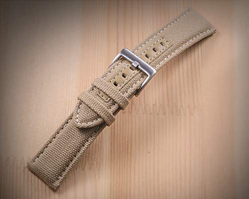 Hemsut Canvas Watch Bands, Quick Release Watch Strap, Military Fabric Replacement Bands for Men Women, Choice of 18mm 20mm 22mm 24mm, fit for Heavy Duty Wearing
