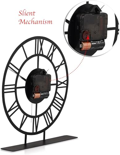 Image of Battery Operated Cloc Modern Metal Desk Clock Reloj de Escritorio para Oficina Pequena y Tranquila Junto a La Cama Desk Metal Clock (RE Style-25, Size-20 CM)