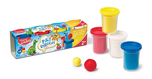 MAPED Creativ - Kit Pâte à Modeler 4 Pots couleurs assorties - Loisirs Créatifs enfants - Premier Age