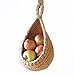 Corbeilles de fruits et légumes suspendues au mur, corbeilles de fruits suspendues pour la cuisine ， Panier suspendu en forme de larme écologique en jute (B- 4.5"x6.5"(9"))