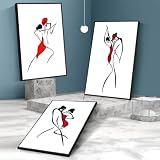 Impresiones artísticas en lienzo minimalista, pintura de pared de pareja bailando sobre lienzo, figura de palo de arte, carteles de amor romántico para decoración de habitación, 60x80cmx3 sin marco