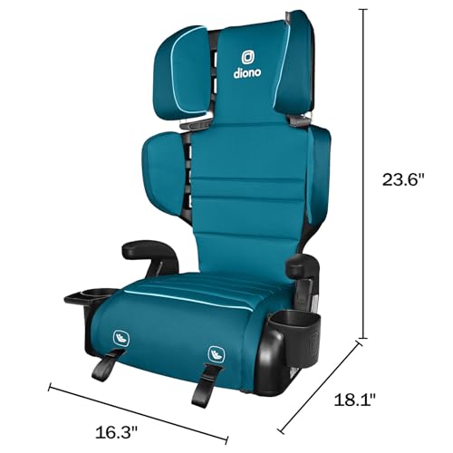 Image of Diono Connect3 RXT 2-in-1 High Back Booster, Slim Fit 3-Across in Many Mid-Sized Sedans and SUVs, for Children from 40-120 lbs., Lightweight with Latch, Blue Razz Ice